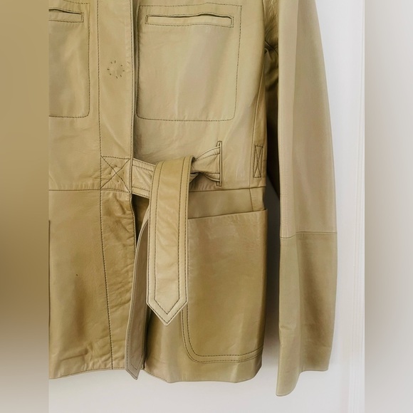Yves Saint Laurent Greenish-Khaki Utility Lamb Leather Jacket - Picture 4 of 6